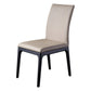 Contemporary Dining Chair Faux Leather and Wood Side Chair for Home