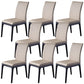 Contemporary Dining Chair Faux Leather and Wood Side Chair for Home