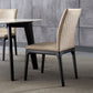 Contemporary Dining Chair Faux Leather and Wood Side Chair for Home