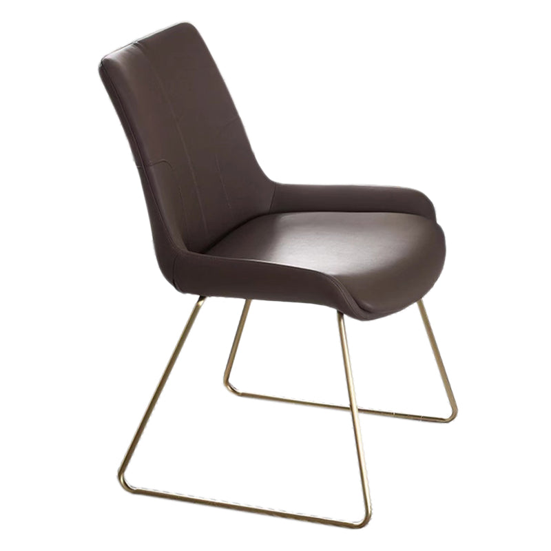 Glam Dining Room Chair Faux Leather Parsons Chair for Dining Room