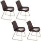 Glam Dining Room Chair Faux Leather Parsons Chair for Dining Room