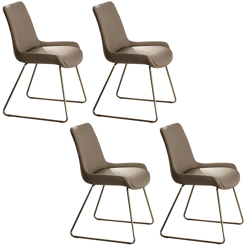 Glam Dining Room Chair Faux Leather Parsons Chair for Dining Room