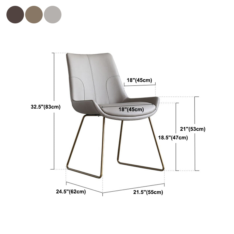 Glam Dining Room Chair Faux Leather Parsons Chair for Dining Room