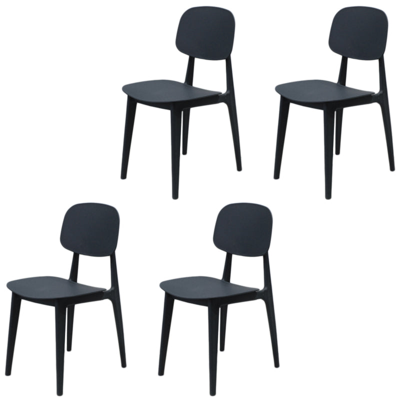 Scandinavian Stackable Dining Side Chair Plastic Armless Dining Chairs