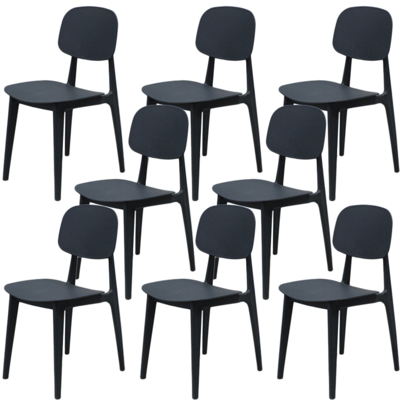 Scandinavian Stackable Dining Side Chair Plastic Armless Dining Chairs
