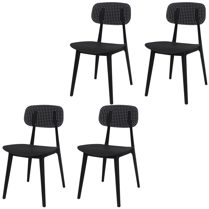 Scandinavian Stackable Dining Side Chair Plastic Armless Dining Chairs