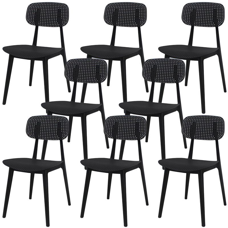 Scandinavian Stackable Dining Side Chair Plastic Armless Dining Chairs