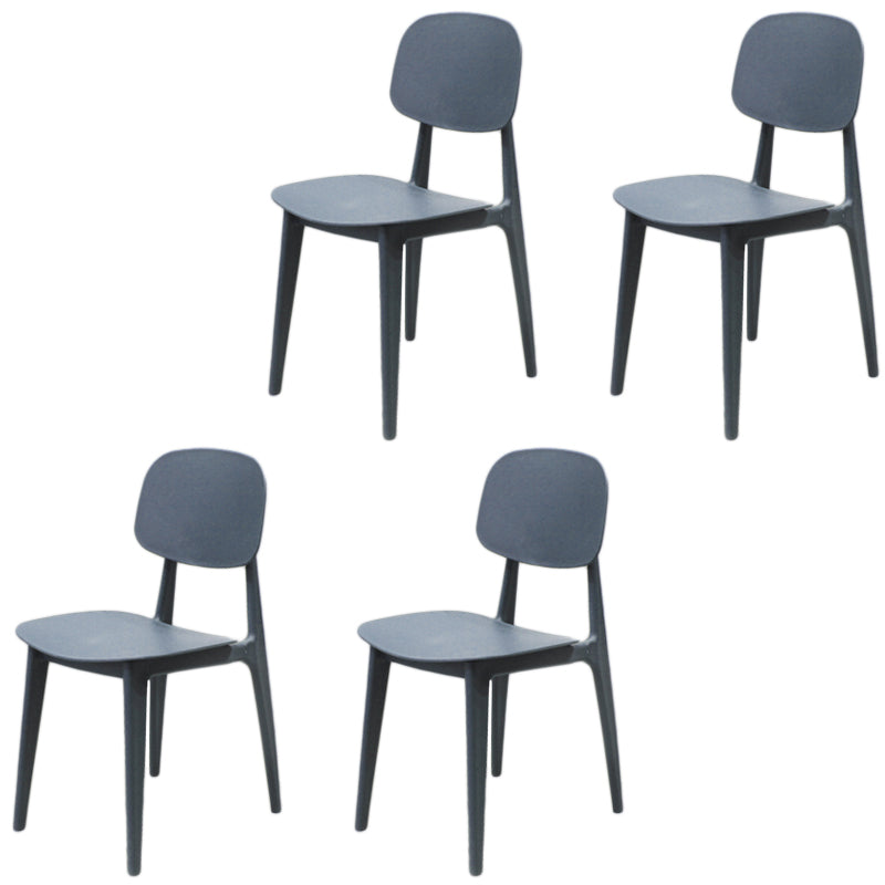 Scandinavian Stackable Dining Side Chair Plastic Armless Dining Chairs