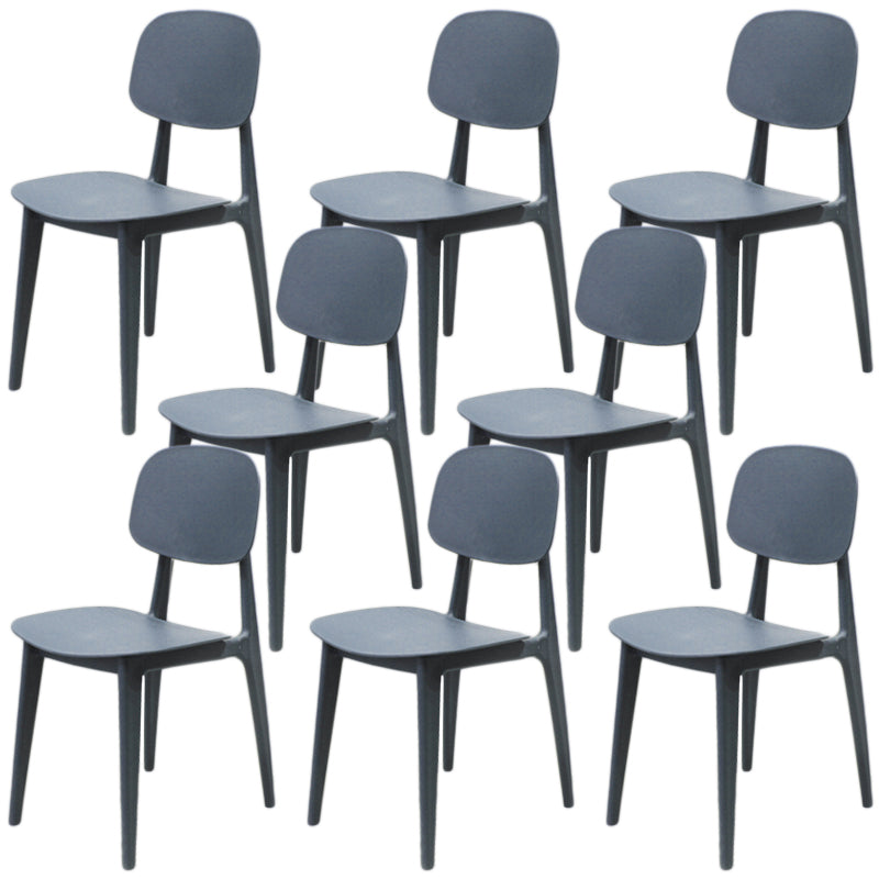 Scandinavian Stackable Dining Side Chair Plastic Armless Dining Chairs