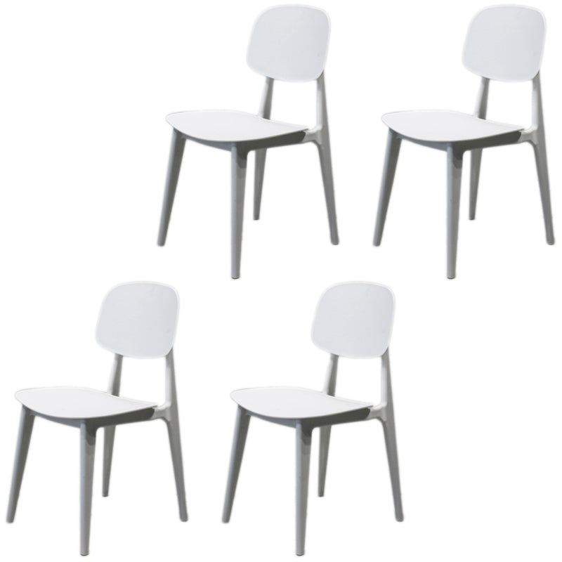 Scandinavian Stackable Dining Side Chair Plastic Armless Dining Chairs