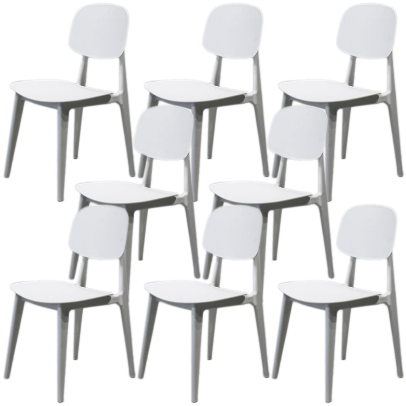 Scandinavian Stackable Dining Side Chair Plastic Armless Dining Chairs