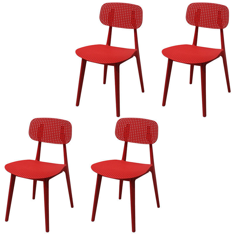 Scandinavian Stackable Dining Side Chair Plastic Armless Dining Chairs