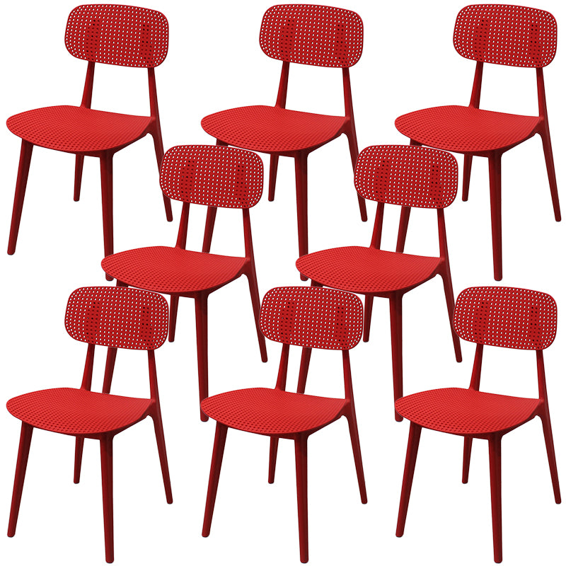 Scandinavian Stackable Dining Side Chair Plastic Armless Dining Chairs