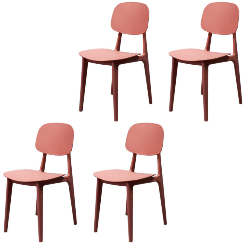 Scandinavian Stackable Dining Side Chair Plastic Armless Dining Chairs