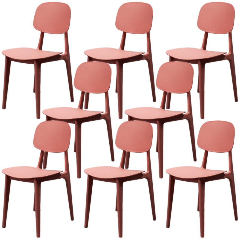 Scandinavian Stackable Dining Side Chair Plastic Armless Dining Chairs