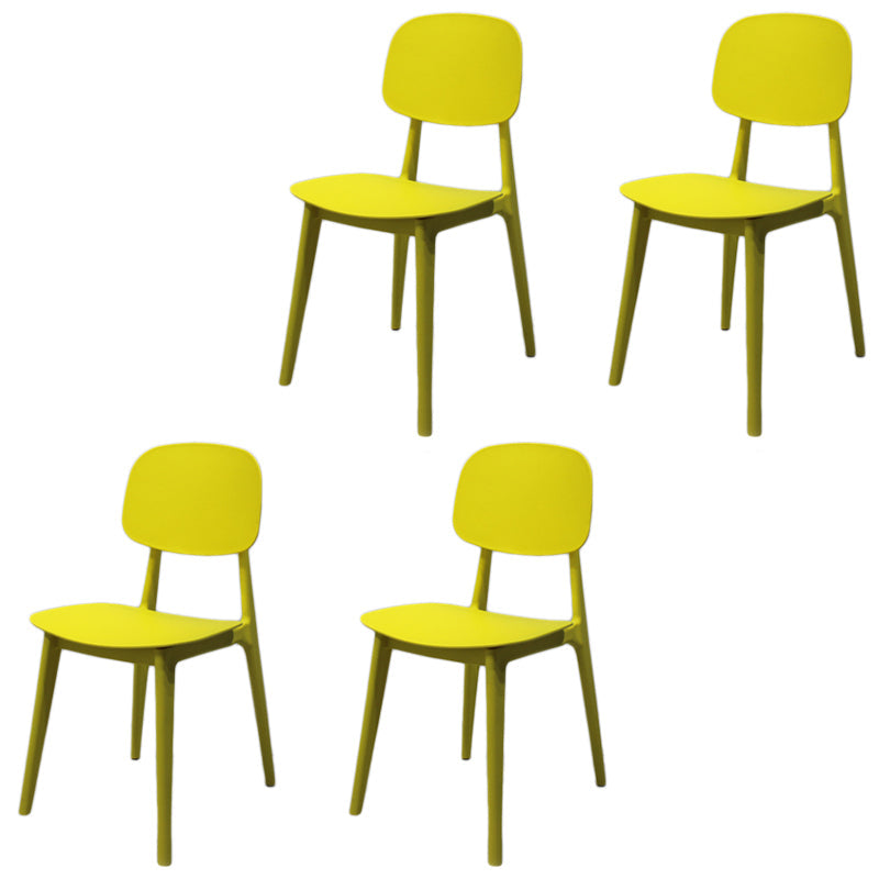 Scandinavian Stackable Dining Side Chair Plastic Armless Dining Chairs