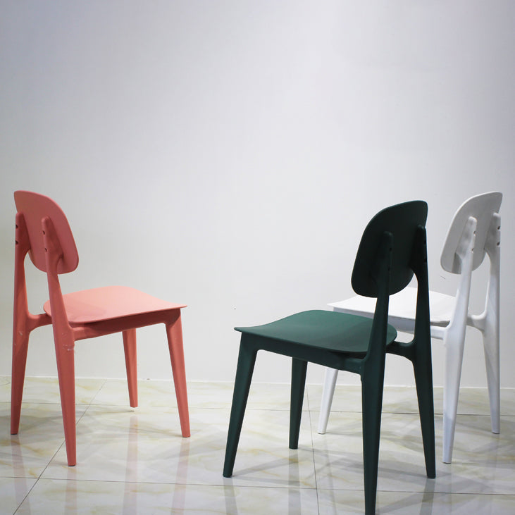 Scandinavian Stackable Dining Side Chair Plastic Armless Dining Chairs