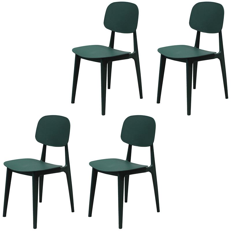 Scandinavian Stackable Dining Side Chair Plastic Armless Dining Chairs