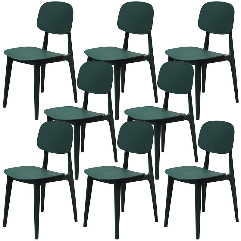 Scandinavian Stackable Dining Side Chair Plastic Armless Dining Chairs
