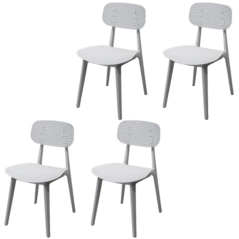 Scandinavian Stackable Dining Side Chair Plastic Armless Dining Chairs
