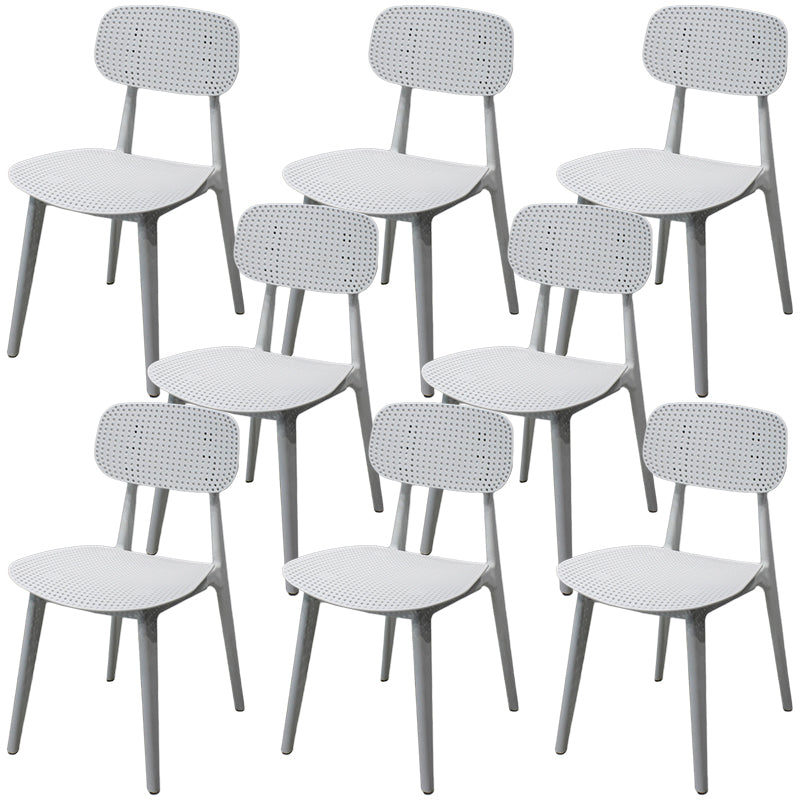 Scandinavian Stackable Dining Side Chair Plastic Armless Dining Chairs