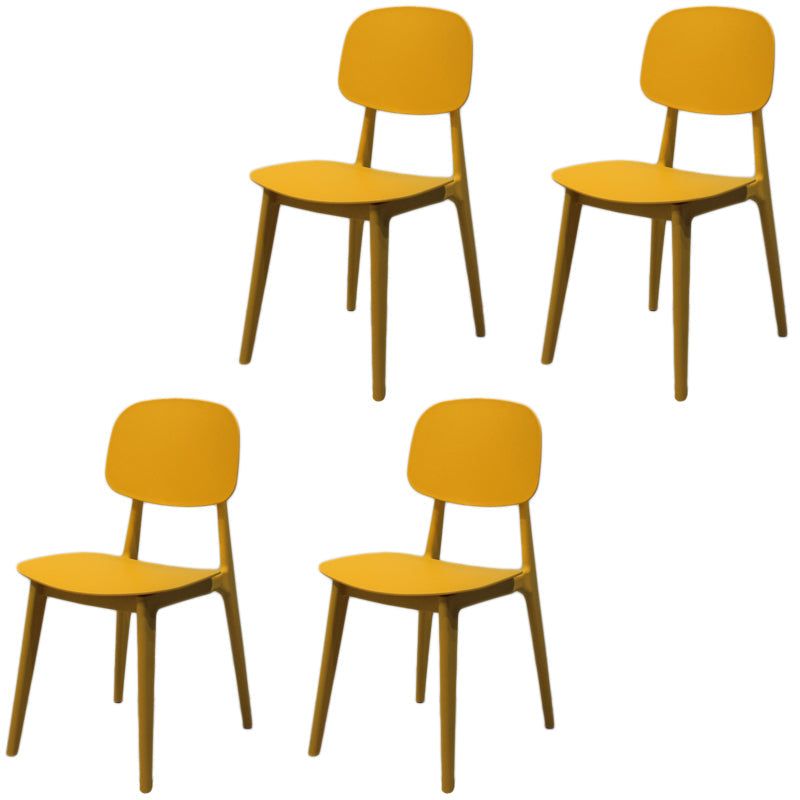 Scandinavian Stackable Dining Side Chair Plastic Armless Dining Chairs