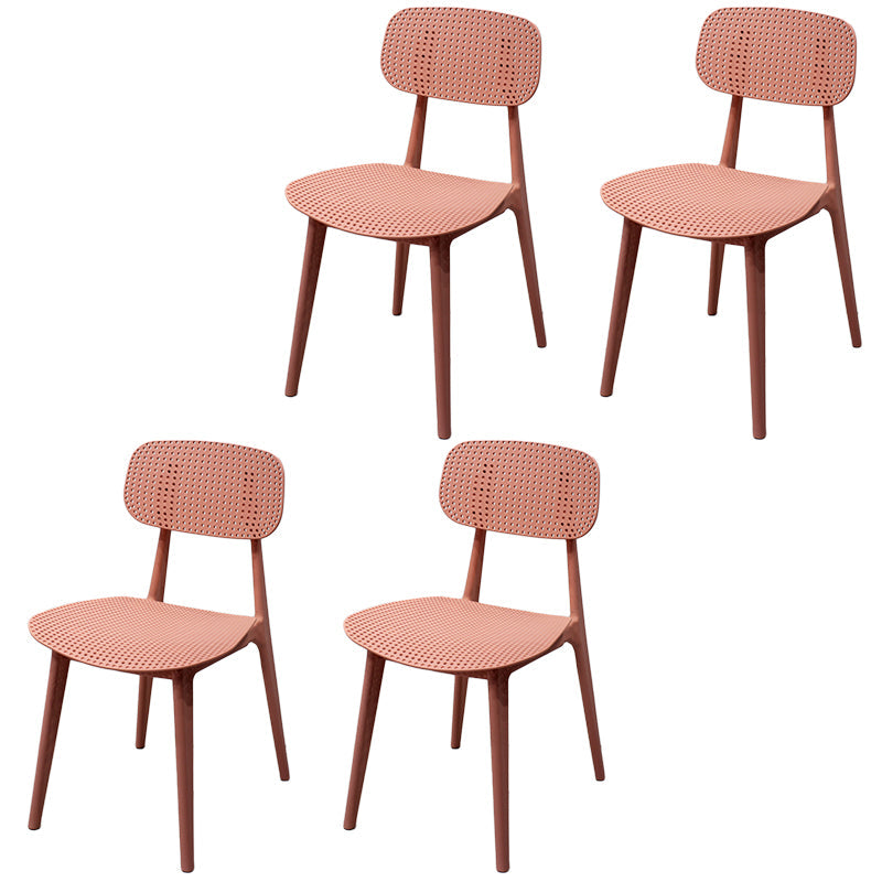 Scandinavian Stackable Dining Side Chair Plastic Armless Dining Chairs