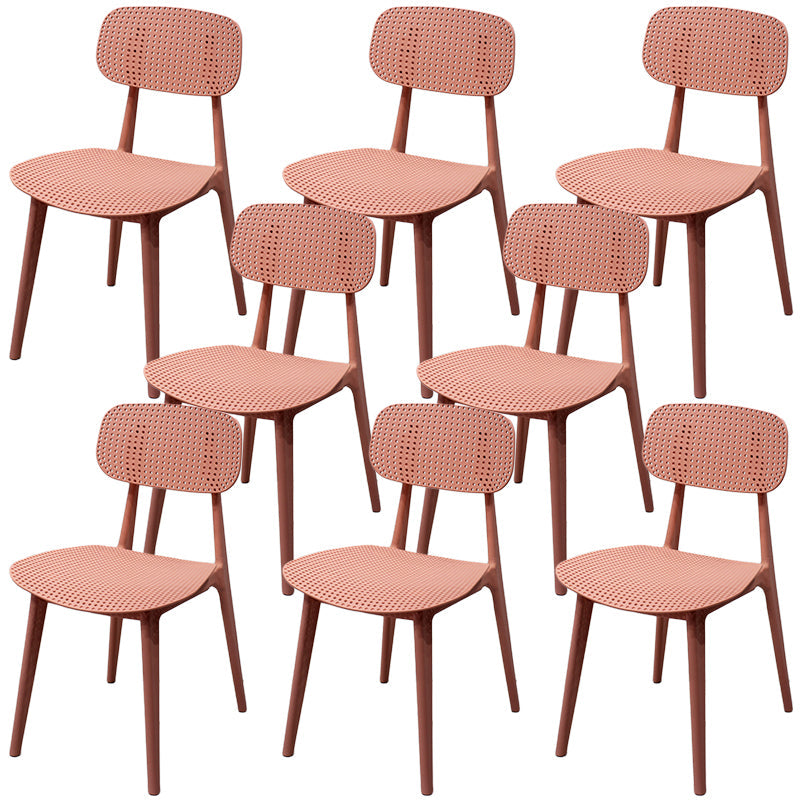 Scandinavian Stackable Dining Side Chair Plastic Armless Dining Chairs