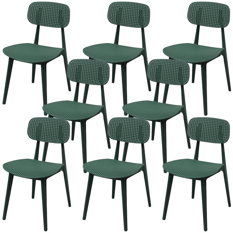 Scandinavian Stackable Dining Side Chair Plastic Armless Dining Chairs