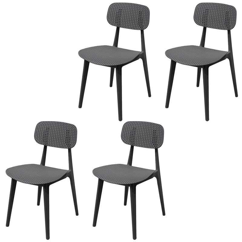 Scandinavian Stackable Dining Side Chair Plastic Armless Dining Chairs