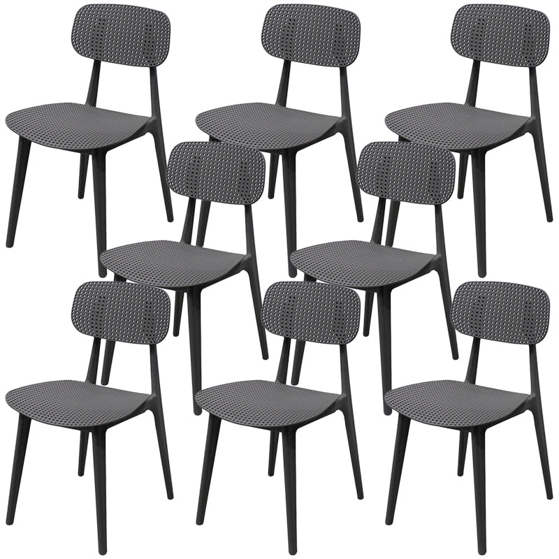 Scandinavian Stackable Dining Side Chair Plastic Armless Dining Chairs