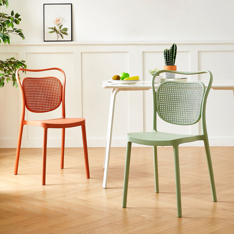 Contemporary Dining Chairs Armless Chairs with Plastic Legs for Home
