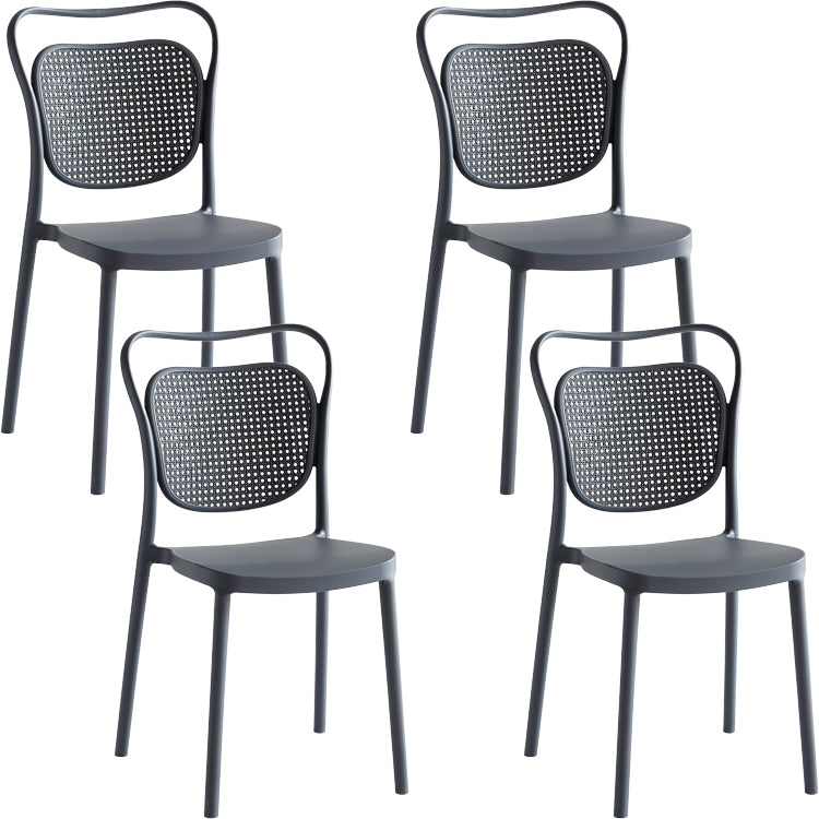 Contemporary Dining Chairs Armless Chairs with Plastic Legs for Home