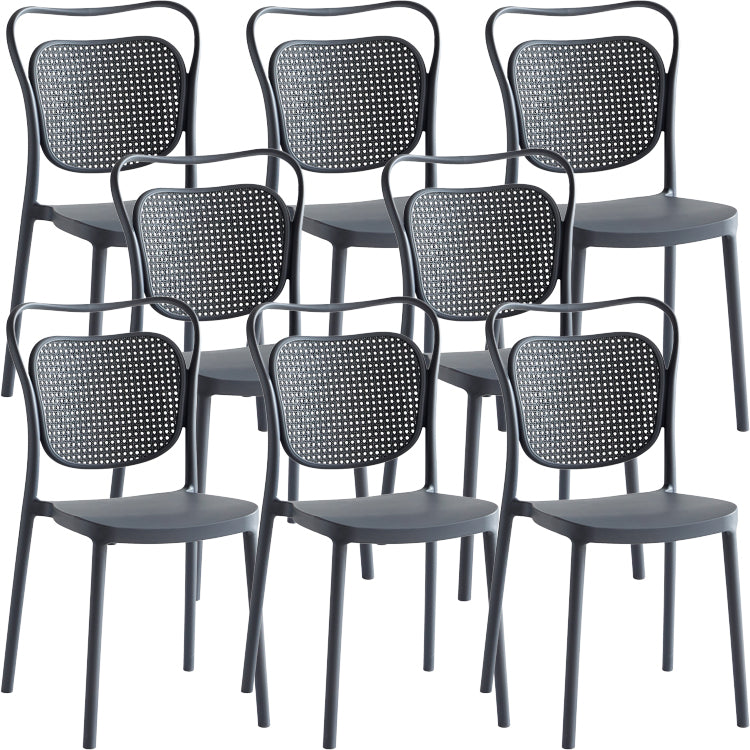 Contemporary Dining Chairs Armless Chairs with Plastic Legs for Home
