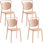 Contemporary Dining Chairs Armless Chairs with Plastic Legs for Home