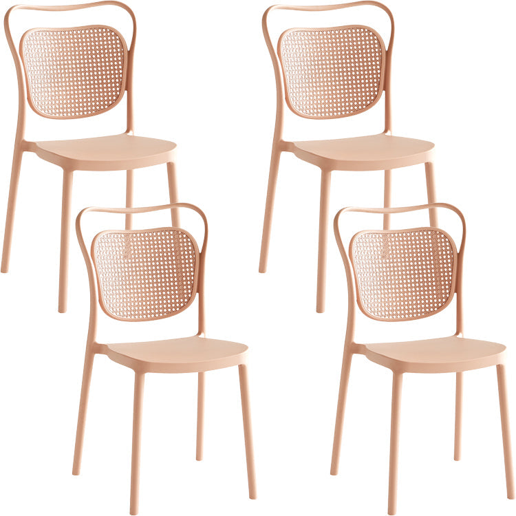 Contemporary Dining Chairs Armless Chairs with Plastic Legs for Home