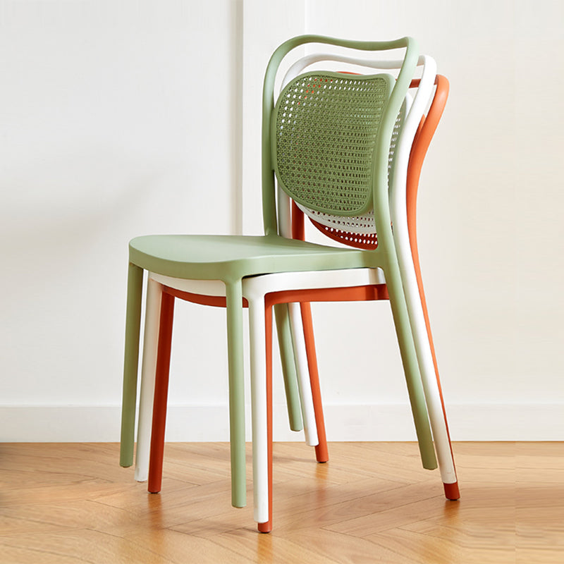 Contemporary Dining Chairs Armless Chairs with Plastic Legs for Home