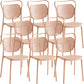 Contemporary Dining Chairs Armless Chairs with Plastic Legs for Home
