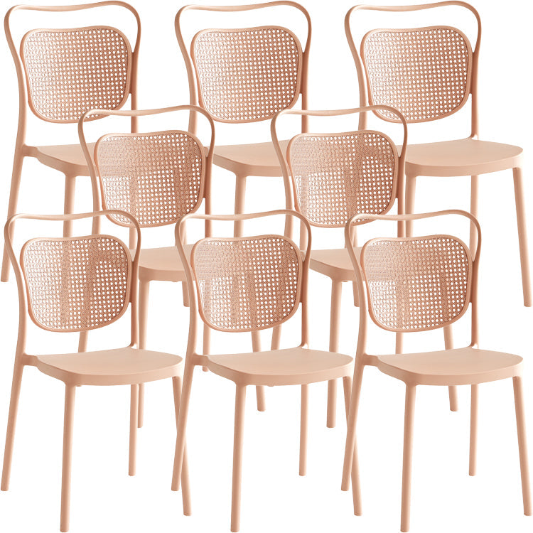 Contemporary Dining Chairs Armless Chairs with Plastic Legs for Home