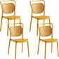 Contemporary Dining Chairs Armless Chairs with Plastic Legs for Home