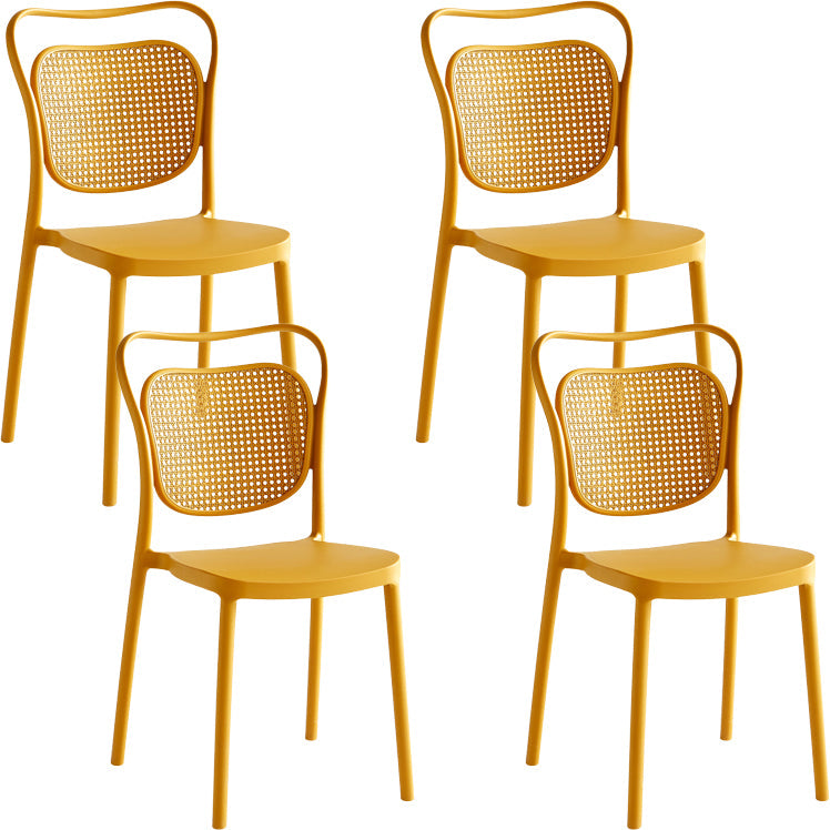 Contemporary Dining Chairs Armless Chairs with Plastic Legs for Home