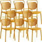 Contemporary Dining Chairs Armless Chairs with Plastic Legs for Home