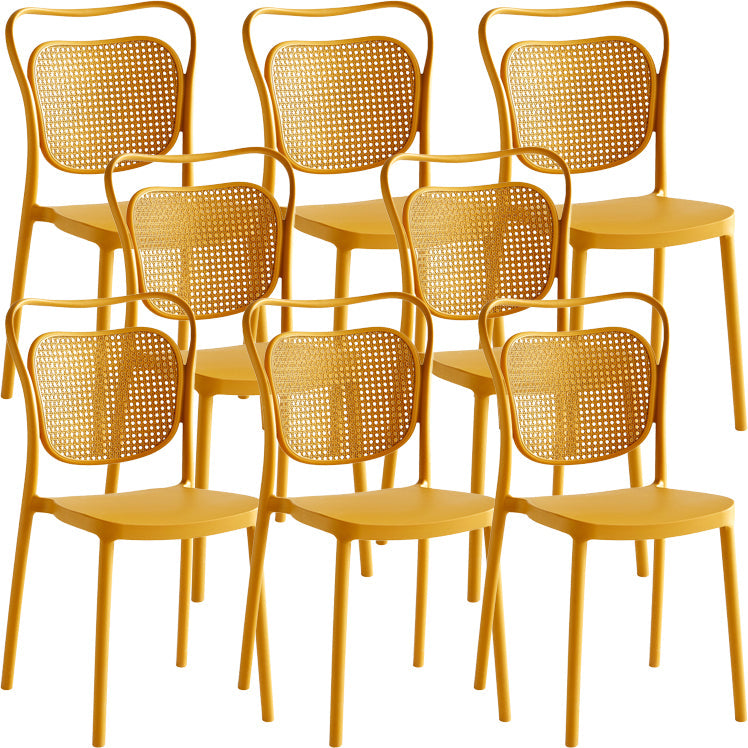 Contemporary Dining Chairs Armless Chairs with Plastic Legs for Home