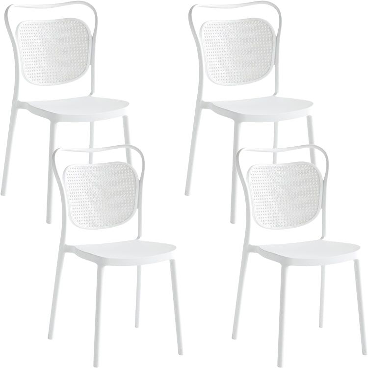 Contemporary Dining Chairs Armless Chairs with Plastic Legs for Home