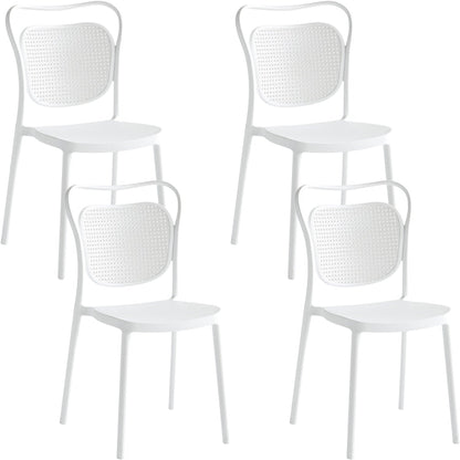 Contemporary Dining Chairs Armless Chairs with Plastic Legs for Home