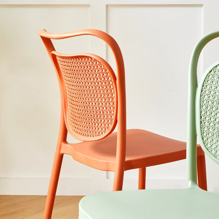 Contemporary Dining Chairs Armless Chairs with Plastic Legs for Home