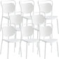 Contemporary Dining Chairs Armless Chairs with Plastic Legs for Home
