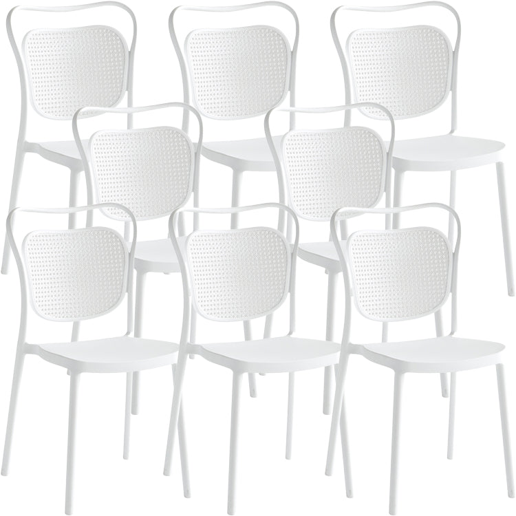 Contemporary Dining Chairs Armless Chairs with Plastic Legs for Home