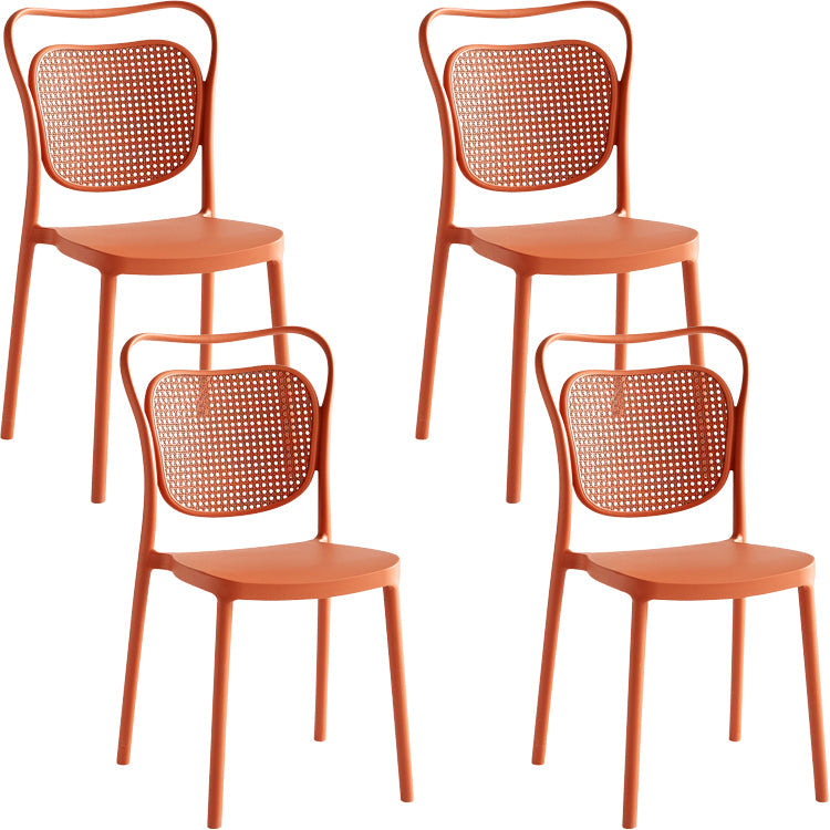 Contemporary Dining Chairs Armless Chairs with Plastic Legs for Home
