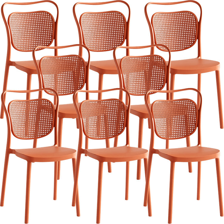 Contemporary Dining Chairs Armless Chairs with Plastic Legs for Home